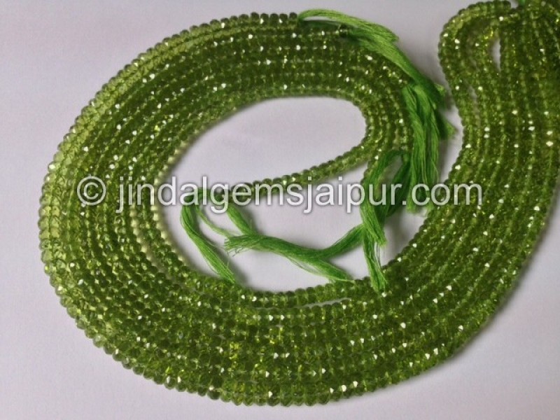 Peridot Far Faceted Roundelle Beads